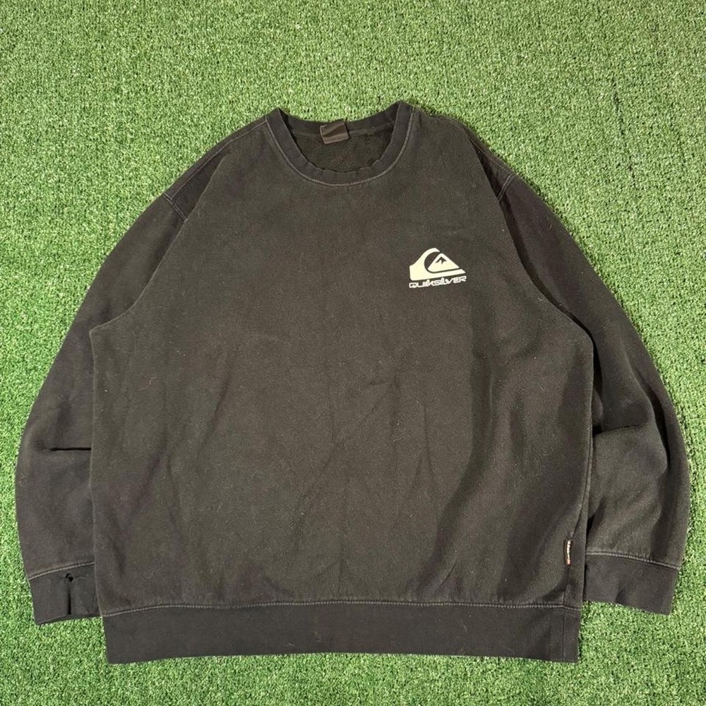 Vintage Quiksilver Black Crewneck Sweatshirt Mens XL Skater Surf Y2K 0215